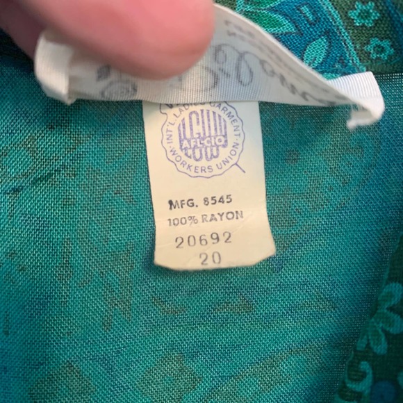 RELOMS Vintage Mandala Paisley Button Down Dress Green Women's Size 20 - Picture 3 of 12